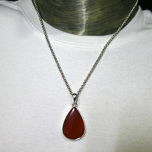 Load image into Gallery viewer, Carnelian Pendant | Teardrop Cabochon | 925 Sterling Silver | Good Colour &amp; translucency | Creativity Focus | Crystal Heart Melbourne Australia est 1986 |