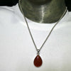 Carnelian Pendant | Teardrop Cabochon | 925 Sterling Silver | Good Colour & translucency | Creativity Focus | Crystal Heart Melbourne Australia est 1986 |