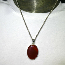 Load image into Gallery viewer, Carnelian Pendant | Oval Cabochon | 925 Sterling Silver | Good Colour &amp; translucency | Creativity Focus | Crystal Heart Melbourne Australia est 1986 |