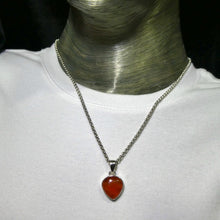 Load image into Gallery viewer, Carnelian Pendant | Small Heart Teardop | 925 Sterling Silver | Good Colour &amp; translucency | Crystal Heart Melbourne Australia est 1986 |