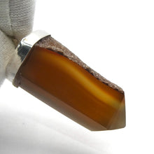 Load image into Gallery viewer, Carnelian Agate Pendant |Single Point | Druzy Quartz | Light Banding | Silver Plate | Good Color | Genuine Gems from Crystal Heart Melbourne Australia est 1986 