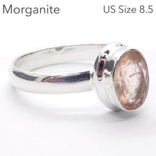 Load image into Gallery viewer, Morganite Ring | Faceted Oval | 925 Sterling Silver | Pink Beryl | US Size 8.5 | AUS Q1/2 | Divine Love | Libra Stone | Crystal Heart Melbourne est 1986