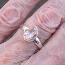 Load image into Gallery viewer, Morganite Ring | Faceted Oval | 925 Sterling Silver | Pink Beryl | US Size 8.5 | AUS Q1/2 | Divine Love | Libra Stone | Crystal Heart Melbourne est 1986