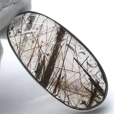 Red Rutilate Smoky Quartz Pendant | Faceted Citrine Accent | 925 Sterling Silver | Crown Chakra | New Directions | Prosperity | Genuine Gems from Crystal Heart Australia since 1986