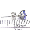 Tanzanite Stud Earrings, Faceted AAA Squares, 925 Sterling Silver