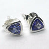 Tanzanite Gemstone Stud Earrings | Faceted Trilliants | AA Grade | Achieve your spiritual potential  | Genuine Gems from Crystal Heart Melbourne since 1986