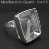 Manifestation Quartz Ring | Deep Oblong | 925 Silver | US Size 9.5 | AUS S 1/2 | nice enclosed point | Genuine Gems from Crystal Heart Australia since 1986