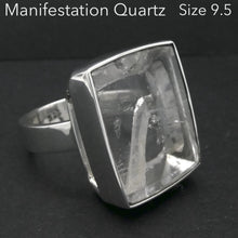 Load image into Gallery viewer, Manifestation Quartz Ring | Deep Oblong | 925 Silver | US Size 9.5 | AUS S 1/2 | nice enclosed point | Genuine Gems from Crystal Heart Australia since 1986