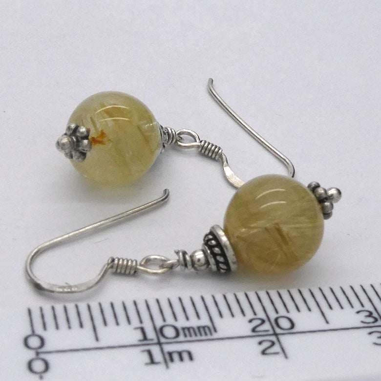 Rutilated QuartzEarrings | Fancy 925 Sterling Silver | Crown Chakra | New Directions | Prosperity | Crystal Heart Australia est 1986