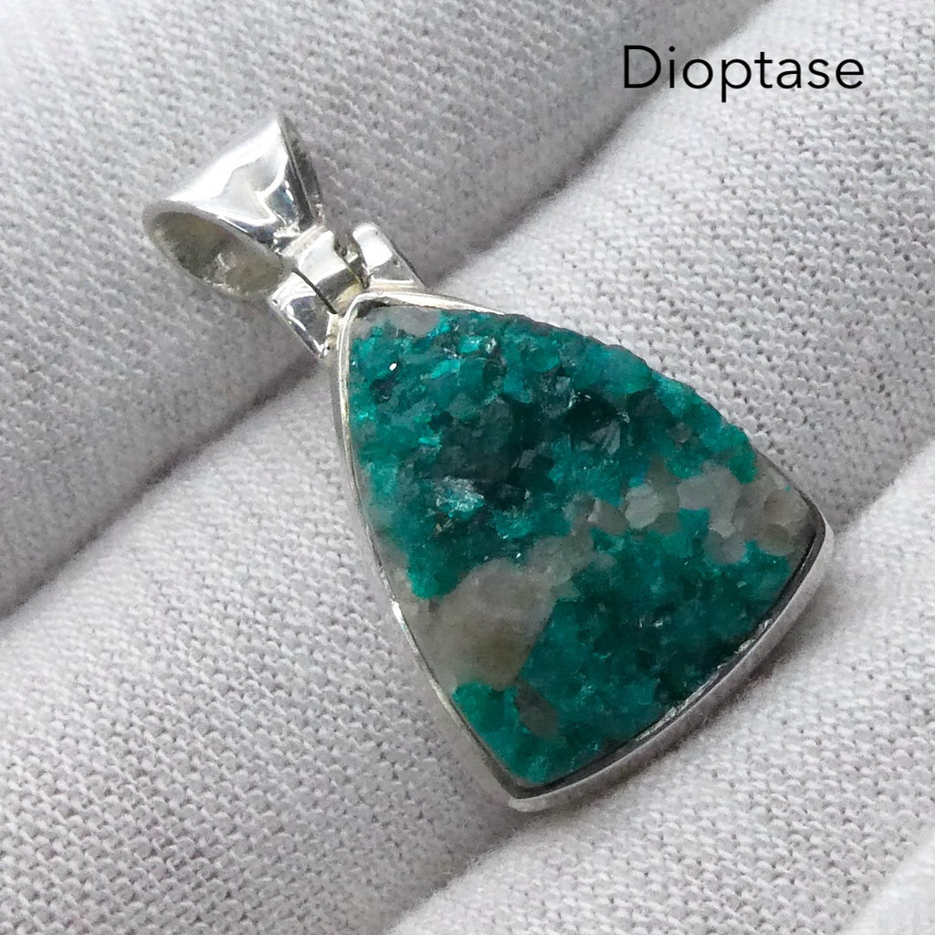 Natural Dioptase Pendant | Druzy Freeform | 925 Sterling Silver  | Joyful Heart | Scorpio | Saggittarius | Virgo | Crystal Heart Melbourne Australia since 1986