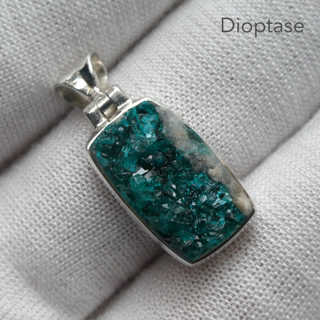 Natural Dioptase Pendant | Druzy Oblong | 925 Sterling Silver  | Joyful Heart | Scorpio | Saggittarius | Virgo | Crystal Heart Melbourne Australia since 1986