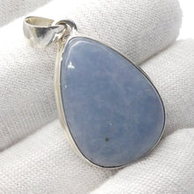 Load image into Gallery viewer, Angelite Pendant | Cabochon Teardrop | 925 Sterling Silver | Light Blue Stone | Peaceful and Soothing | Wholesomeness and Contentment | Allowing Deep Healing and Intuitive or Angelic connection | Genuine gems from Crystal Heart Melbourne Australia since 1986
