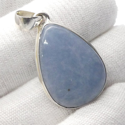 Angelite Pendant | Cabochon Teardrop | 925 Sterling Silver | Light Blue Stone | Peaceful and Soothing | Wholesomeness and Contentment | Allowing Deep Healing and Intuitive or Angelic connection | Genuine gems from Crystal Heart Melbourne Australia since 1986
