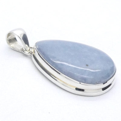 Angelite Pendant | Cabochon Teardrop | 925 Sterling Silver | Light Blue Stone | Peaceful and Soothing | Wholesomeness and Contentment | Allowing Deep Healing and Intuitive or Angelic connection | Genuine gems from Crystal Heart Melbourne Australia since 1986
