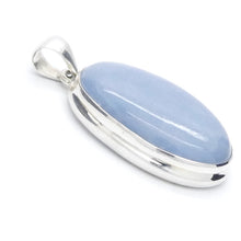 Load image into Gallery viewer, Angelite Pendant | Cabochon Oval | 925 Sterling Silver | Light Blue Stone | Peaceful and Soothing | Wholesomeness and Contentment | Allowing Deep Healing and Intuitive or Angelic connection | Genuine gems from Crystal Heart Melbourne Australia since 1986

