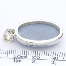 Load image into Gallery viewer, Angelite Pendant | Cabochon Oval | 925 Sterling Silver | Light Blue Stone | Peaceful and Soothing | Wholesomeness and Contentment | Allowing Deep Healing and Intuitive or Angelic connection | Genuine gems from Crystal Heart Melbourne Australia since 1986
