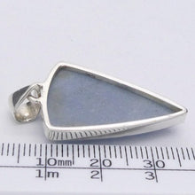 Load image into Gallery viewer, Angelite Pendant | Cabochon Triangle | 925 Sterling Silver | Light Blue Stone | Peaceful and Soothing | Wholesomeness and Contentment | Allowing Deep Healing and Intuitive or Angelic connection | Genuine gems from Crystal Heart Melbourne Australia since 1986
