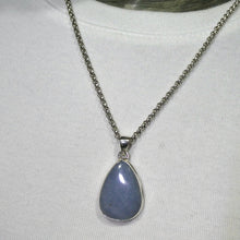 Load image into Gallery viewer, Angelite Pendant | Cabochon Teardrop | 925 Sterling Silver | Light Blue Stone | Peaceful and Soothing | Wholesomeness and Contentment | Allowing Deep Healing and Intuitive or Angelic connection | Genuine gems from Crystal Heart Melbourne Australia since 1986
