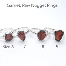 Load image into Gallery viewer, Raw Nugget Gemstone Ring | Blood Red  | 925 Sterling Silver | US Size 7, 7, 8, 9 | Genuine Gems from Crystal Heart Melbourne Australia est 1986