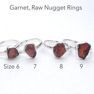 Raw Nugget Gemstone Ring | Blood Red  | 925 Sterling Silver | US Size 7, 7, 8, 9 | Genuine Gems from Crystal Heart Melbourne Australia est 1986