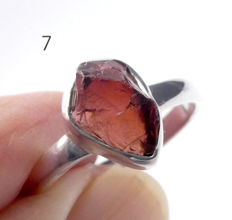 Raw Nugget Gemstone Ring | Blood Red  | 925 Sterling Silver | US Size 7, 7, 8, 9 | Genuine Gems from Crystal Heart Melbourne Australia est 1986