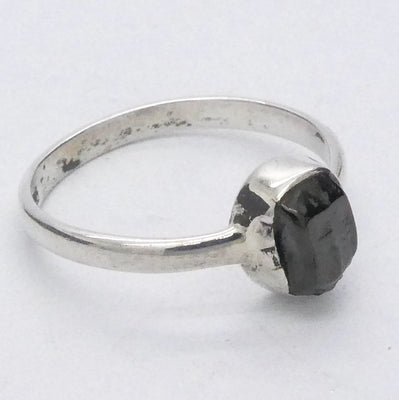 Noble Shungite Ring | Raw Nugget | 925 Sterling Silver | 4.5 to 6.5 | Purify Water | Protect EMFs | Genuine Gems from Crystal Heart Melbourne Australia est 1986