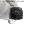 Noble Shungite Ring | Square Stone | Raw Top | 925 Sterling Silver | US Size 8 | AUS Size P1/2 | Purify Water | Protect EMFs | Genuine Gems from Crystal Heart Melbourne Australia est 1986