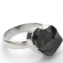 Load image into Gallery viewer, Noble Shungite Ring | Raw Heart Shape | 925 Sterling Silver | US Size 8 | AUS Size P1/2 | Purify Water | Protect EMFs | Genuine Gems from Crystal Heart Melbourne Australia est 1986