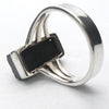 Noble Shungite Ring | Raw Oblong | 925 Sterling Silver | US Size 8.5 | AUS Size Q1/2 | Purify Water | Protect EMFs | Genuine Gems from Crystal Heart Melbourne Australia est 1986