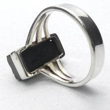 Load image into Gallery viewer, Noble Shungite Ring | Raw Oblong | 925 Sterling Silver | US Size 8.5 | AUS Size Q1/2 | Purify Water | Protect EMFs | Genuine Gems from Crystal Heart Melbourne Australia est 1986