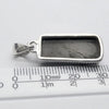 Shungite Pendant, Long Oblong, Raw Surface, 925 Sterling Silver