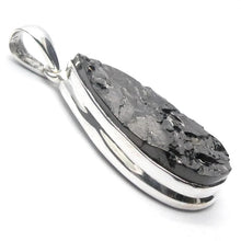 Load image into Gallery viewer, Noble Shungite Pendant | 925 Sterling Silver | Rugged Unpolished Top | Fullerenes and Buckyballs | Purify Water | Healing Universal Energy | EMF protection | Genuine Gems from Crystal Heart Melbourne Australia est 1986