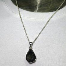 Load image into Gallery viewer, Noble Shungite Pendant | 925 Sterling Silver | Rugged Unpolished Top | Fullerenes and Buckyballs | Purify Water | Healing Universal Energy | EMF protection | Genuine Gems from Crystal Heart Melbourne Australia est 1986