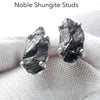 Noble Shungite Stud Earrings | Shiny Raw Nuggets | 925 Sterling Silver | Fullerenes and Buckyballs | Purify Water | Healing Universal Energy | EMF protection | Genuine Gems from Crystal Heart Melbourne Australia est 1986