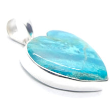 Load image into Gallery viewer, Peruvian Opalina Pendant | Heart Cabochon | 925 Sterling Silver | Uplift &amp; protect Heart | Connect Heaven &amp; Earth | Peaceful Power | Spiritual Silence  Creativity | Genuine Gems from Crystal Heart Melbourne Australia since 1986