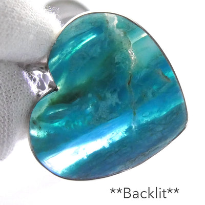 Peruvian Opalina Pendant | Heart Cabochon | 925 Sterling Silver | Uplift & protect Heart | Connect Heaven & Earth | Peaceful Power | Spiritual Silence  Creativity | Genuine Gems from Crystal Heart Melbourne Australia since 1986