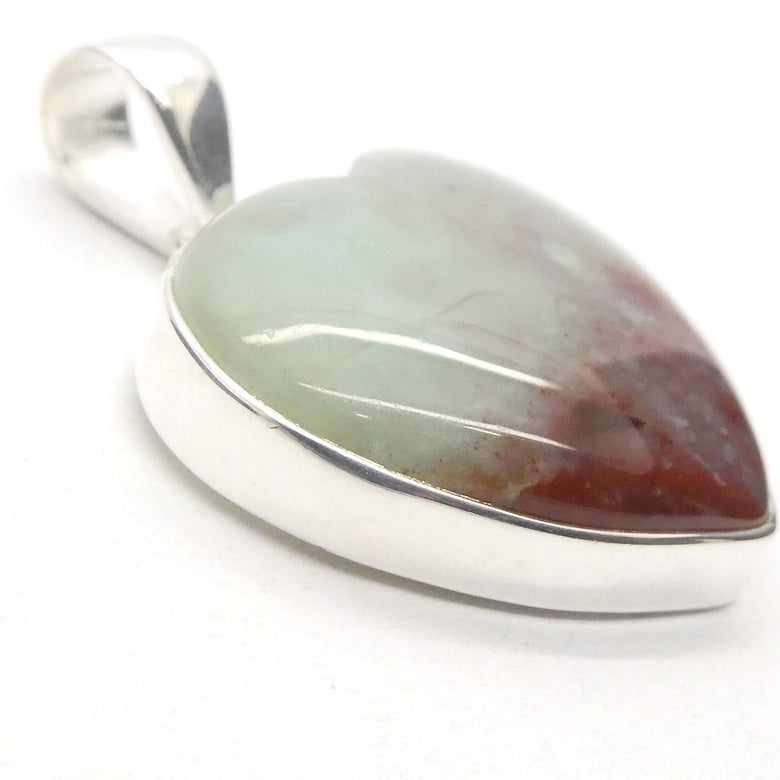 Aquaprase Pendant | Heart Cabochon | 925 Sterling Silver | Revitalise and calm emotions and commuincation | Genuine Gemstones from Crystal Heart Melbourne Australia since 1986