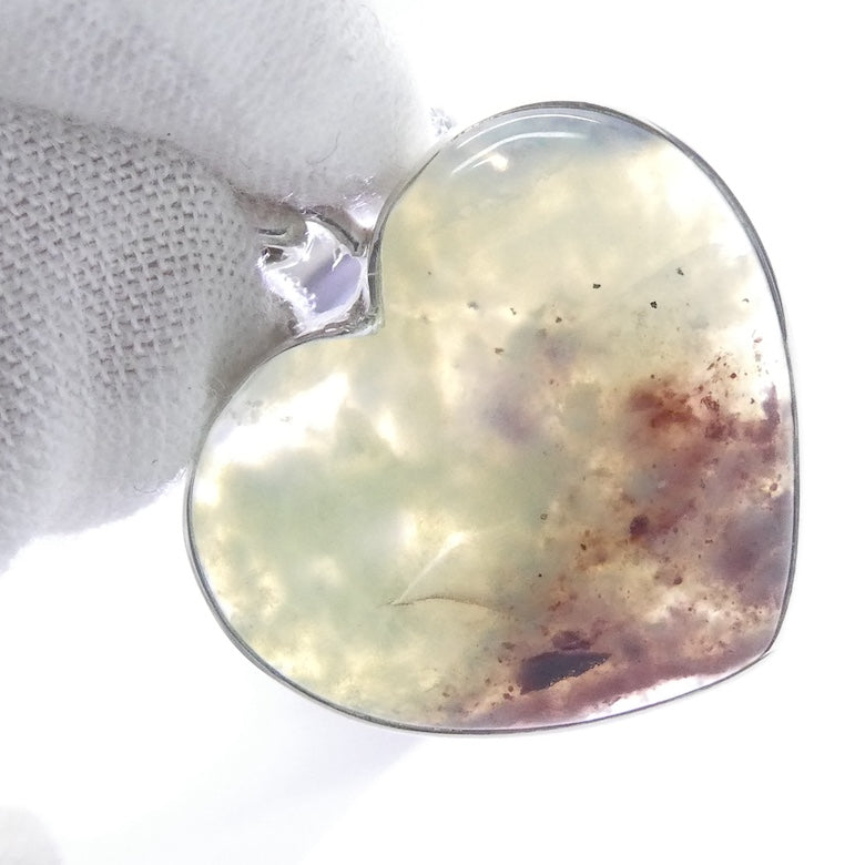 Aquaprase Pendant | Heart Cabochon | 925 Sterling Silver | Revitalise and calm emotions and commuincation | Genuine Gemstones from Crystal Heart Melbourne Australia since 1986