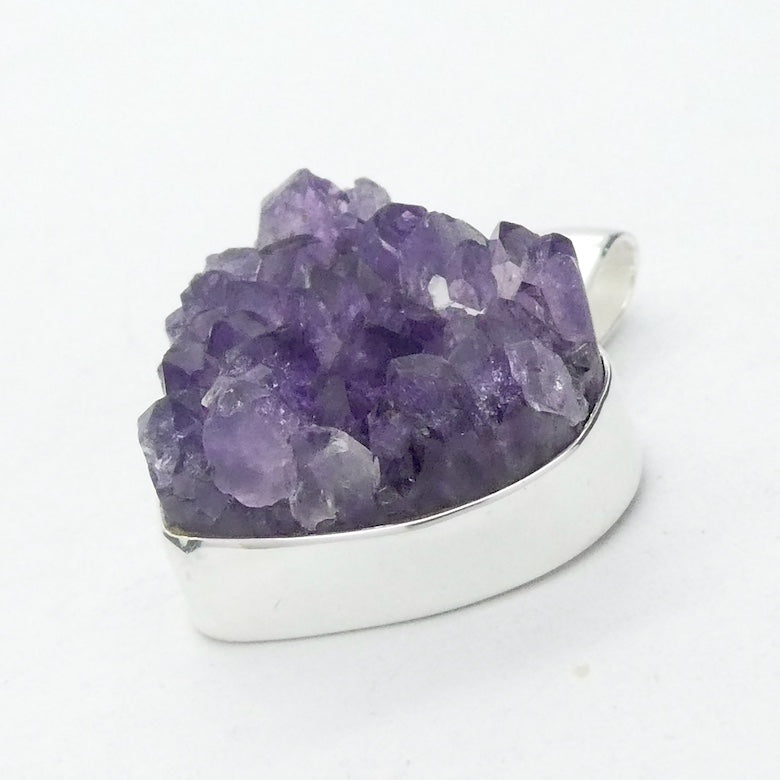 Amethyst Pendant | Druzy Heart| 925 Sterling Silver | Genuine Gems from Crystal Heart Melbourne Australia since 1986
