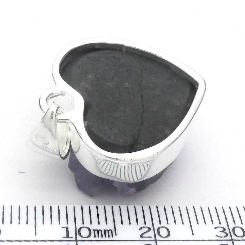 Amethyst Pendant | Druzy Heart| 925 Sterling Silver | Genuine Gems from Crystal Heart Melbourne Australia since 1986