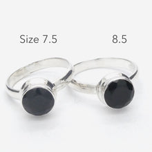 Load image into Gallery viewer, Black Onyx Ring | 925 Sterling Silver Setting | Round cabochon | US Size 7.5 | US 8.5 | Personally Empowering | Genuine Gems from Crystal Heart Melbourne Australia since 1986