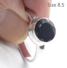 Load image into Gallery viewer, Black Onyx Ring | 925 Sterling Silver Setting | Round cabochon | US Size 7.5 | US 8.5 | Personally Empowering | Genuine Gems from Crystal Heart Melbourne Australia since 1986