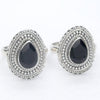 Black Onyx Ring | Faceted Teardrop | 925 Sterling Silver | Detailed setting | US Size 7 | US Size 8 | Personally Empowering | Genuine Gems from Crystal Heart Melbourne Australia since 1986
