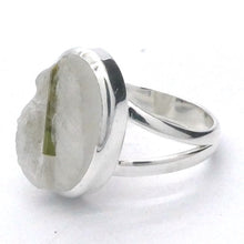 Load image into Gallery viewer, Green Tourmaline in Clear Quartz Ring | Oval Cabochon | Natural | US Size 8.5 | AUS Size LQ/2 | 925 Sterling Silver | Crystal Heart Melbourne Australia since 1986
