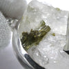 Green Tourmaline in Clear Quartz Pendant | Raw Circle | 925 Sterling Silver | Genuine Gemstones from Crystal Heart Melbourne Australia since 1986