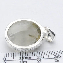 Load image into Gallery viewer, Green Tourmaline in Clear Quartz Pendant | Raw Circle | 925 Sterling Silver | Genuine Gemstones from Crystal Heart Melbourne Australia since 1986