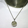 Green Tourmaline in Quartz Pendant, 925 Sterling Silver