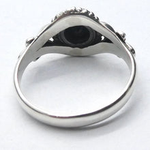 Load image into Gallery viewer, Black Onyx Ring | Faceted Round | 925 Sterling Silver | Detailed setting | US Size 8 | Aus P1/2 | Personally Empowering | Genuine Gems from Crystal Heart Melbourne Australia since 1986