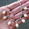 Freshwater Pearl Drop Necklace | 7 matched drop pearls |925 Sterling Silver | Lovely Lustre | Genuine Gems from Crystal Heart Melbourne Australia since 1986
