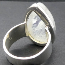 Load image into Gallery viewer, Rainbow Moonstone Ring | Oval Cabochon | Blue Flash | 925 Sterling Silver | Bezel Set | US Size 7 | AUS Size N1/2 | Crystal Heart Melbourne est 1986